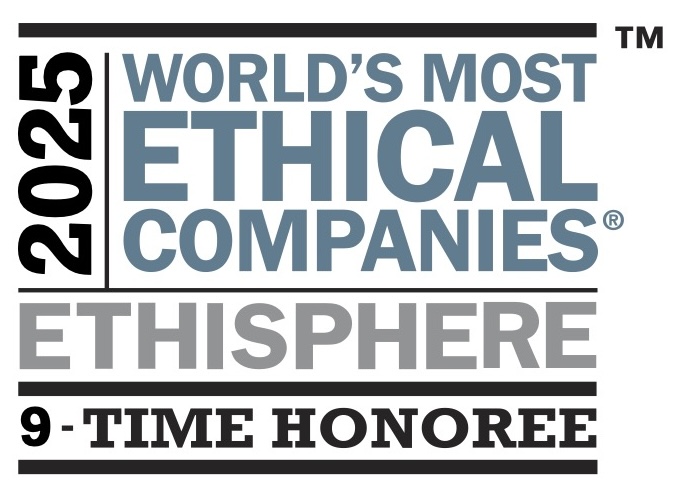 Logo World's most ethical companies version 2023 by Ethisphere. Honoree Grupo bimbo for 7 time